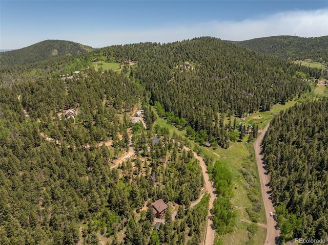 birds eye view of property featuring a mountain view