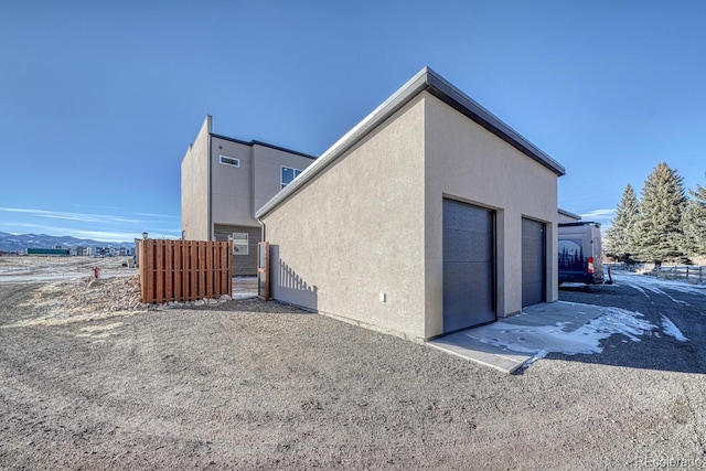 view of side of property featuring a mountain view