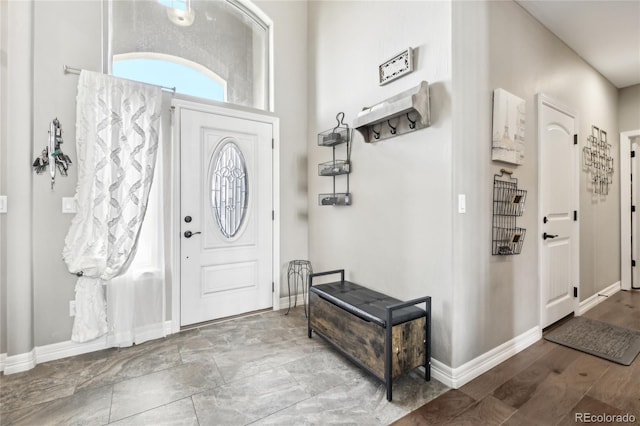 foyer featuring hardwood / wood-style floors