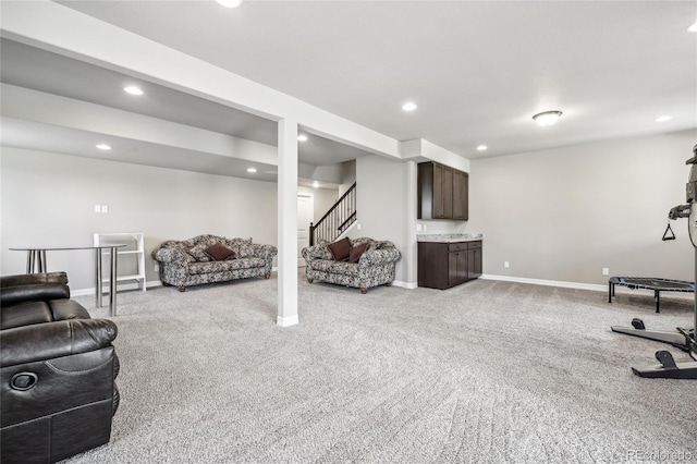 view of carpeted living room