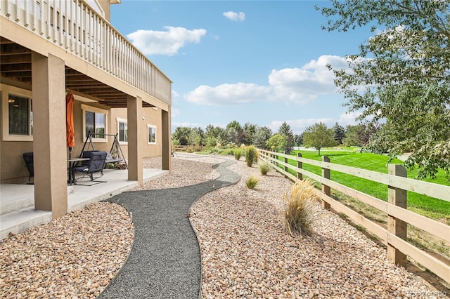 view of yard with a patio area