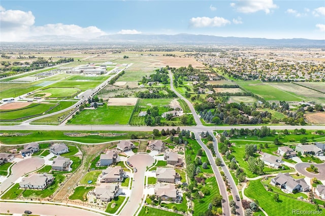 bird's eye view with a mountain view