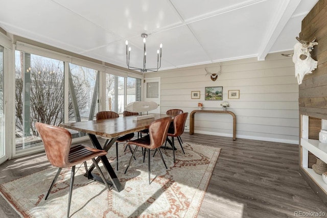 interior space featuring beam ceiling