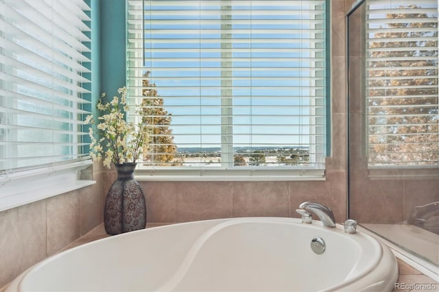 bathroom with a washtub