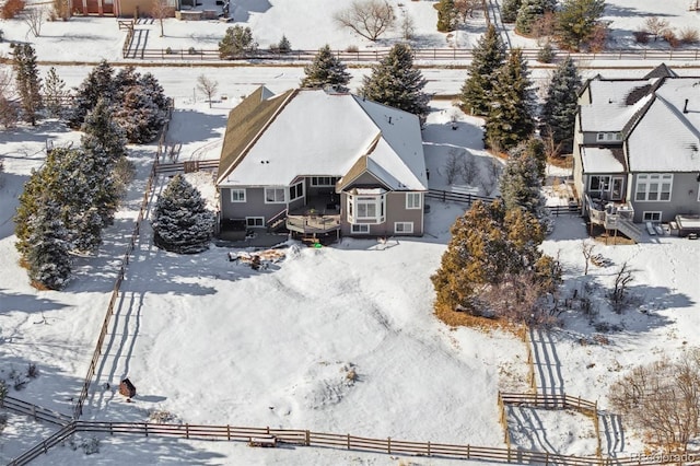 view of snowy aerial view