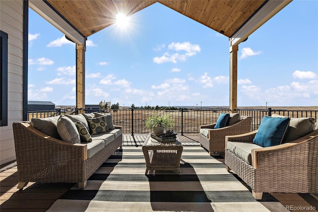 view of patio / terrace featuring an outdoor hangout area