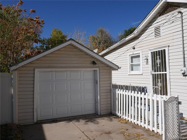 view of garage