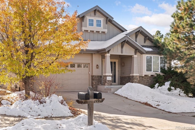 craftsman-style house with a garage