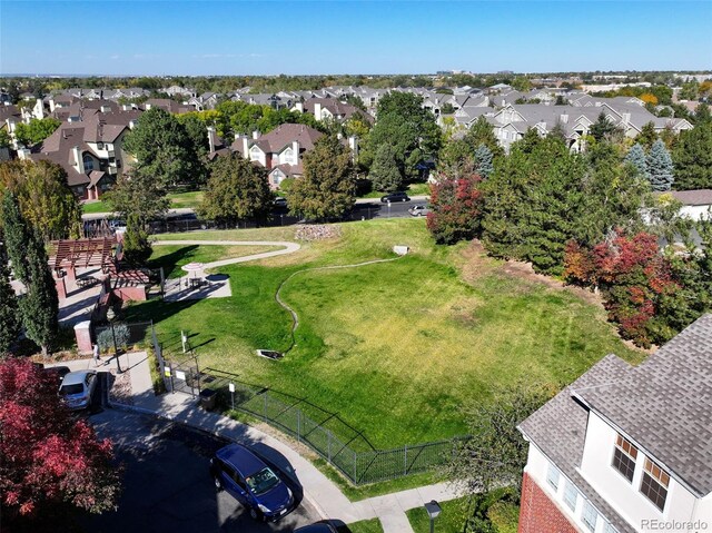 drone / aerial view featuring a residential view