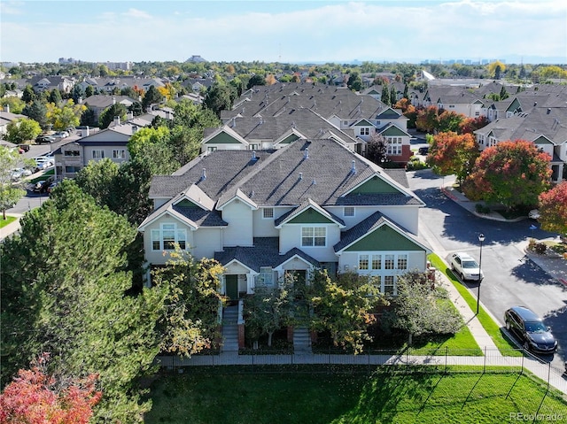 drone / aerial view with a residential view