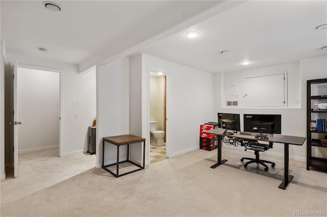 view of carpeted office