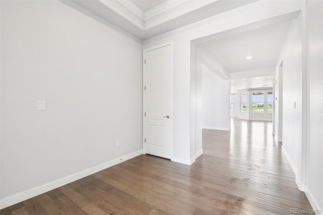 27196 E Alder Dr, Aurora, CO 80016 - spare room featuring crown molding, wood finished floors, and recessed lighting
