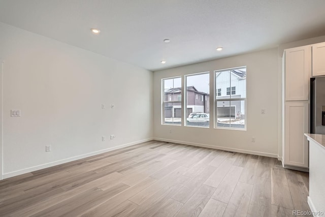 interior space with light hardwood / wood-style flooring