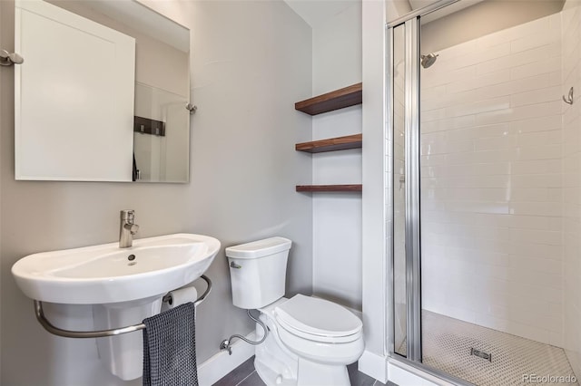 6849 E Lowry Blvd, Denver, CO 80230 - full bath with a stall shower, toilet, and baseboards