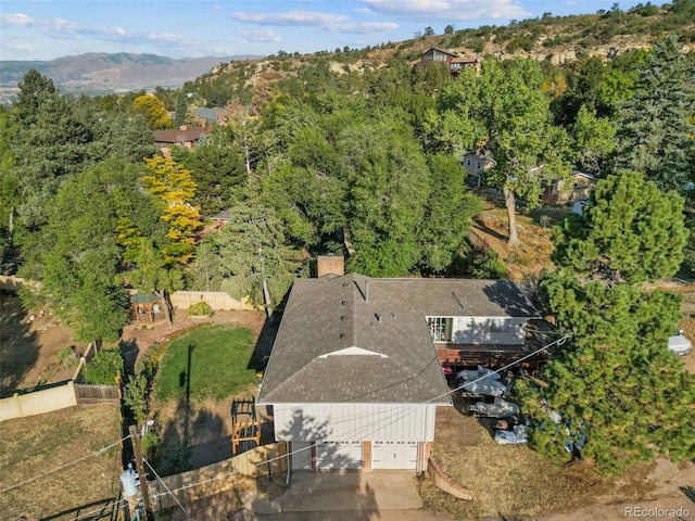 bird's eye view featuring a mountain view