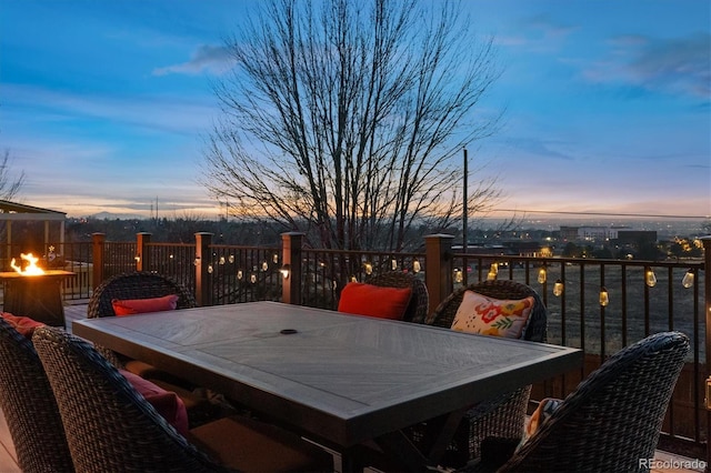 view of deck at dusk