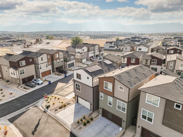 bird's eye view featuring a mountain view