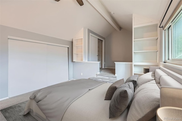carpeted bedroom featuring a closet