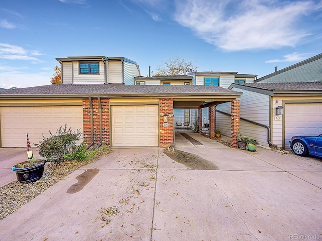 view of front of home with a garage