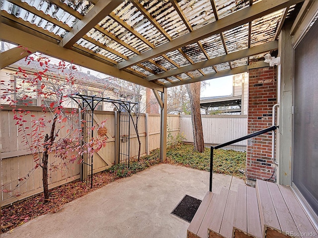 view of patio / terrace with a pergola