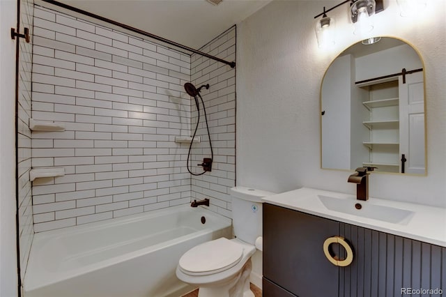 8555 Fairmount Dr Unit C202, Denver, CO 80247 - bathroom with toilet, vanity, and shower / tub combination