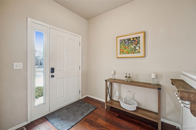 entrance foyer with dark wood-type flooring