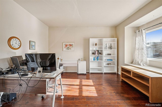 office featuring dark hardwood / wood-style floors