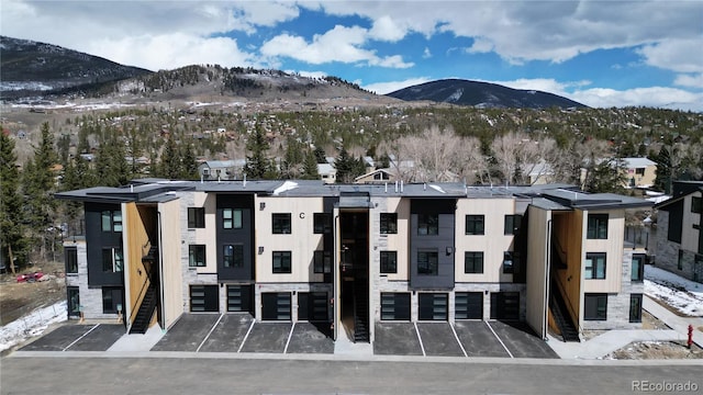 exterior space featuring a mountain view