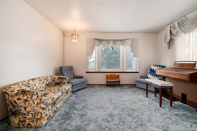 sitting room with carpet