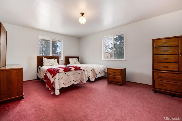 view of carpeted bedroom