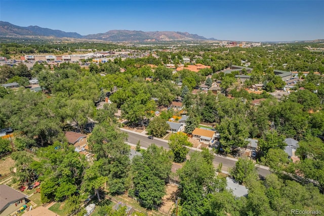 bird's eye view featuring a mountain view