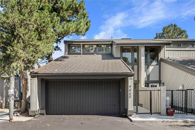 view of front of property featuring a garage