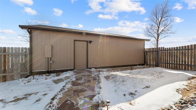 view of snow covered structure