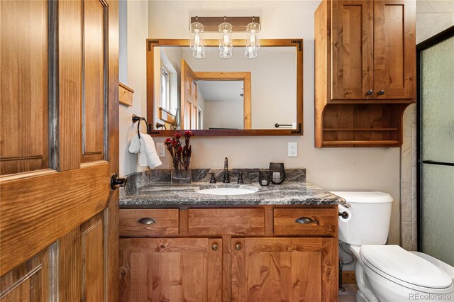 6773 Snowshoe Trl, Evergreen, CO 80439 - bathroom with vanity and toilet