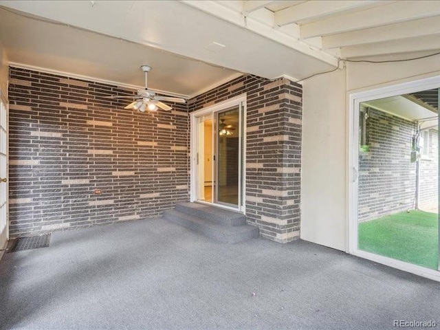 423 Empire St, Aurora, CO 80010 - view of patio / terrace featuring ceiling fan and entry steps