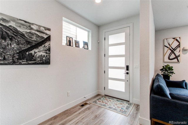 foyer entrance featuring light hardwood / wood-style flooring