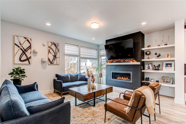 living room featuring light hardwood / wood-style floors