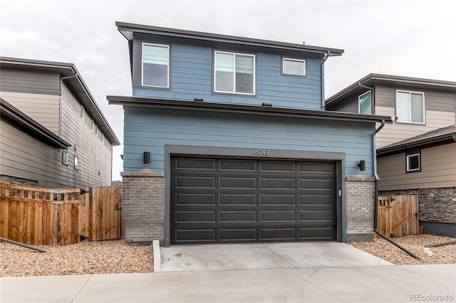 view of front of house with a garage