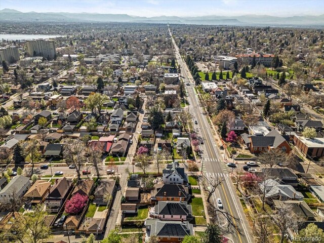 3384 W 29th Ave, Denver, CO 80211 - aerial view of residential area with a mountain backdrop