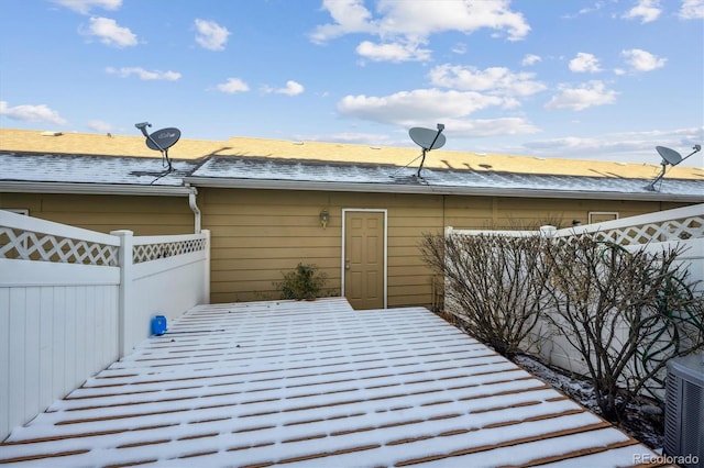 exterior space with central air condition unit