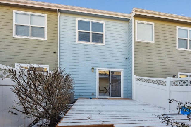 rear view of property with a deck