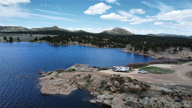water view with a mountainous background
