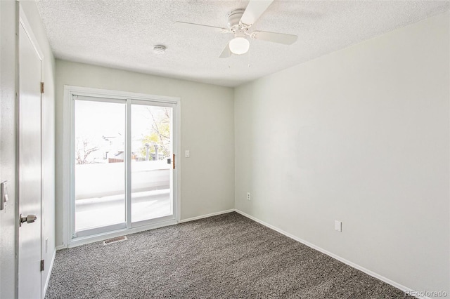 17094 E Tennessee Dr Unit 212, Aurora, CO 80017 - carpeted spare room featuring a textured ceiling, ceiling fan, a smoke detector, and baseboards