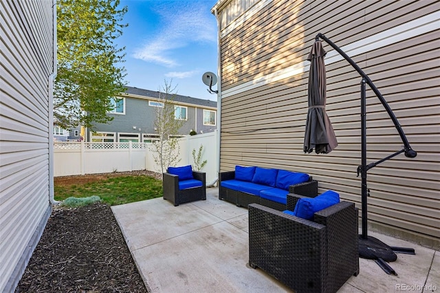 4705 Andes St, Denver, CO 80249 - view of patio / terrace with an outdoor hangout area and a fenced backyard