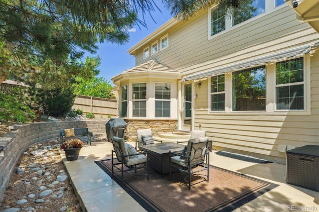 view of patio with fence