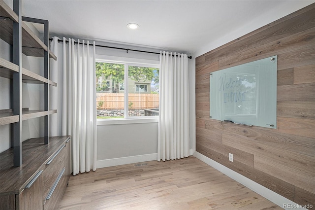 19334 E Prentice Pl, Centennial, CO 80015 - empty room with wood walls, wood finished floors, and recessed lighting