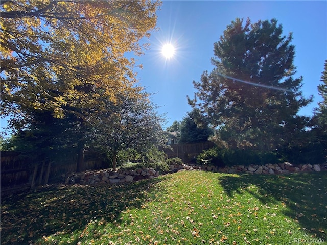 view of yard with fence