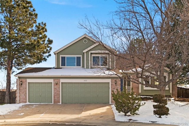 front of property featuring a garage