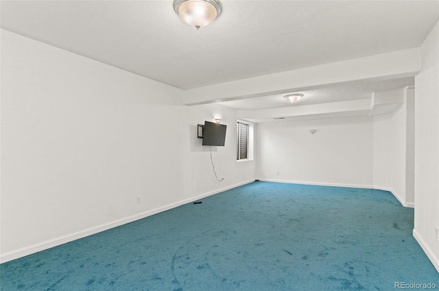 basement with carpet