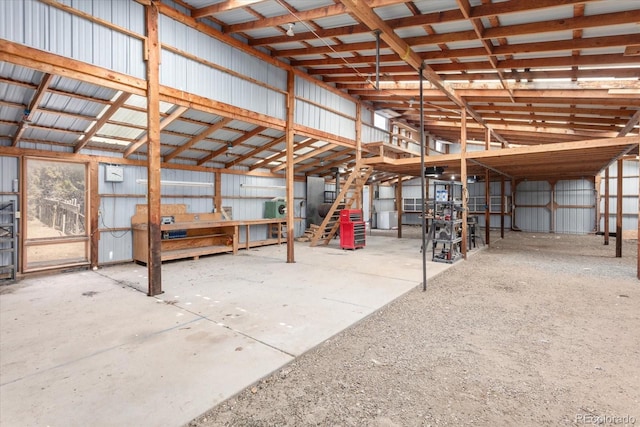 miscellaneous room featuring metal wall